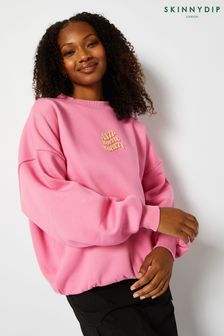 Skinnydip Oversized Pink Antisocial Society Sweatshirt
