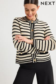Monochrome Smart Button Up Knitted Cardigan (Q79562) | $89