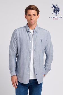 U.S. Polo Assn. Blue Mens Oxford Shirt (Q79585) | $103