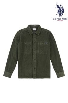 Зеленая мужская вельветовая рубашка U.S. Polo Assn. (Q79648) | €52