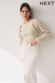 Ecru Cream Co-ord 30% Wool Knitted Tank Vest (Q79649) | €31