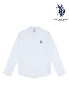 U.S. Polo Assn. Boys Peached Oxford White Shirt