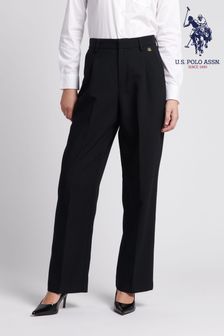 U.S. Polo Assn. Womens Black Smart Straight Leg Trousers (Q79674) | €31