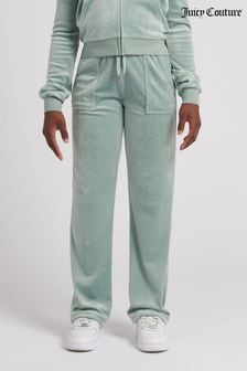 Juicy Couture Girls Green Velour Patch Pocket Joggers (Q79681) | kr909 - kr1,090