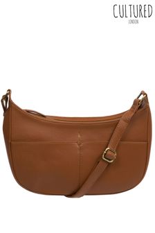 Brown - Cultured London Carli Leather Cross Body Bag (Q79794) | BGN144