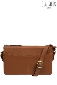 ブラウン - Cultured London Lily Leather Cross Body Bag (Q79827) | ￥6,870