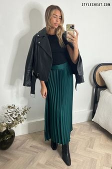 Style Cheat Green Amelie Pleated Midi Skirt (Q79987) | 37 €