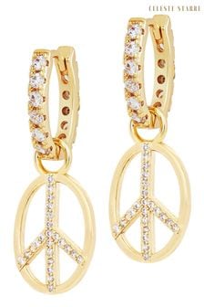 Celeste Starre Gold Tone Peace Out Earrings (Q80205) | €148