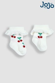 乳白色 - Jojo Maman Bébé 2對裝褶邊襪子 (Q80262) | NT$440