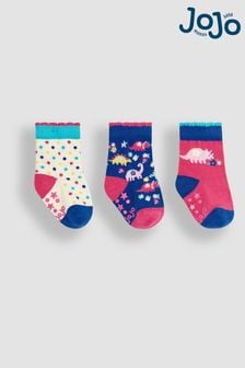 JoJo Maman Bébé Pink 3-Pack Dino Socks (Q80285) | $16