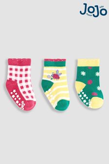 JoJo Maman Bébé Green 3-Pack Ladybird Socks (Q80299) | NT$440
