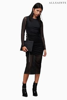 AllSaints Black Sparkle Nora Dress (Q80312) | AED660