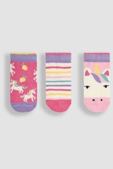 JoJo Maman Bébé Light Pink 3-Pack Unicorn Socks (Q80320) | $16