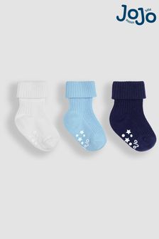 JoJo Maman Bébé Blue 3-Pack Cotton Socks (Q80324) | KRW20,300