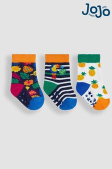 JoJo Maman Bébé Orange 3-Pack Tropical Socks (Q80336) | NT$440