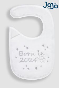 JoJo Maman Bébé White Born in 2024 Embroidered Bibs (Q80347) | ￥1,060