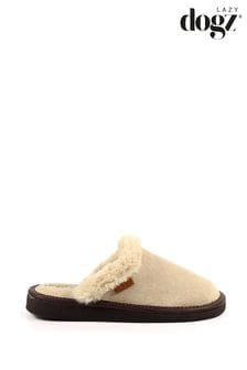 Lazy Dogz Natural Otto Beige Suede Slippers (Q80434) | AED194