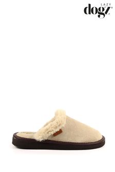 Lazy Dogz Natural Otto Beige Suede Slippers