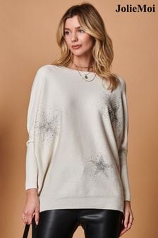 Jolie Moi pleten pulover s kamenčki in svetlečo zvezdo (Q80440) | €74