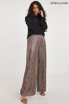 Jd Williams Linear Stretch Sequin Wide Leg Trousers (Q80493) | 239 LEI
