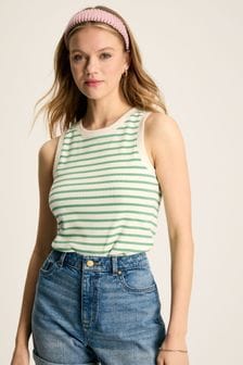 Joules Harbour Cream & Green Striped Jersey Vest (Q80573) | €29