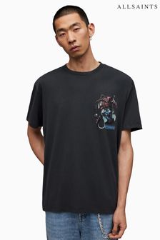 AllSaints Black Space Dragon Crew T-Shirt (Q80616) | kr1 010