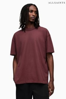 Czerwony - Allsaints Isac Short Sleeve Crew T-shirt (Q80620) | 345 zł