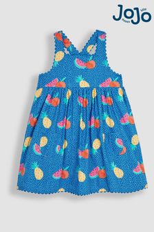 JoJo Maman Bébé Blue Bright Fruits Cross Back Dress (Q80633) | $37