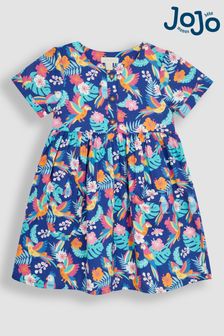 Темно-синий с птицами - Летнее платье с пуговицами для питомца с карманами Jojo Maman (Q80643) | €39