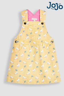 JoJo Maman Bébé Yellow Duck Twill Dungaree Dress (Q80670) | 119 QAR