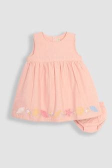 JoJo Maman Bébé Coral Pink Seashell Embroidered Baby Dress (Q80684) | 134 QAR