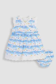 JoJo Maman Bébé Blue Seaside Scene Wrap Baby Dress (Q80697) | €42