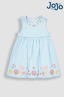 JoJo Maman Bébé Blue Nautical Appliqué Gingham Summer Dress (Q80725) | NT$1,170