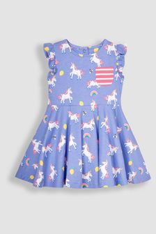 JoJo Maman Bébé Unicorn Skater Jersey Dress