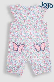 JoJo Maman Bébé Butterfly Appliqué Pockets Pretty Sunsuit