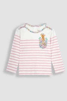 Pink Giraffe - Jojo Maman Bébé Top mit Breton-Streifen und Tasche (Q80869) | 24 €