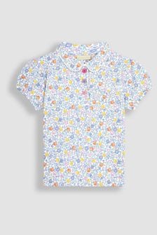 JoJo Maman Bébé Lilac Lemon Ditsy Floral Pretty Polo Shirt (Q80875) | OMR8