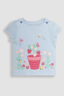 JoJo Maman Bébé Blue Strawberry Appliqué T-Shirt (Q80915) | NT$790