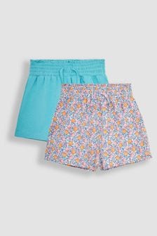 JoJo Maman Bébé Pink Apple & Duck Egg Blue 2-Pack Pretty Shorts (Q80917) | $31
