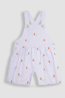 JoJo Maman Bébé Lilac Orange & Daisy Embroidered Culotte Dungarees (Q80924) | €32.50
