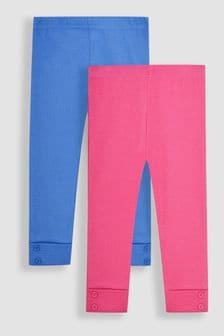 JoJo Maman Bébé Blue & Raspberry Pink 2-Pack Rib Leggings (Q80933) | NT$890