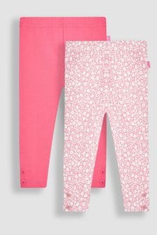 JoJo Maman Bébé Coral Strawberry Ditsy Floral & Pink 2-Pack Leggings (Q80941) | €25
