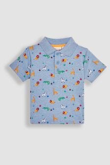 Blau/Safari-Tiere - Jojo Maman Bébé Bedrucktes Polo-Shirt (Q80952) | 27 €