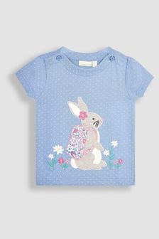 JoJo Maman Bébé Blue Bunny Appliqué T-Shirt (Q80972) | kr310