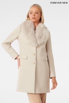 Abrigo corto con cuello de piel sintética Lucinda de Forever New (Q80975) | 184 €