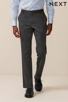 Siva - Ozek kroj - Elegantne hlače z enobarvnim sprednjim delom (Q80976) | €20