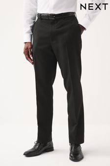 Black Plain Front Smart Trousers (Q81007) | 113 SAR