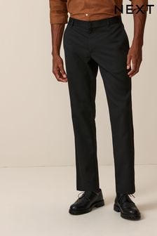 Black Slim Plain Front Smart Trousers (Q81010) | SGD 39