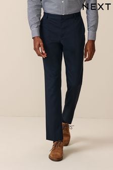 Azul marino - Corte slim - Pantalones de vestir con parte delantera lisa (Q81018) | 29 €