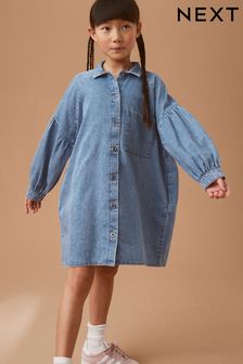 Blue Denim Shirt Dress (3-16yrs) (Q81310) | $29 - $38